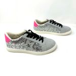 Torrid Size 9.5 Sneakers Gray Pink Star Sparkle Glitter Lace Up Flat Casual NWT Photo 2