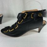 Anthropologie Luiza Barcelos Black Leather Kitten Heels Women’s Size 10B Photo 2