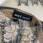 Wet Seal  Boho Cream Tan Brown Crochet Knit Bat Sleeve Shawl Top OS Photo 3