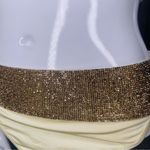 Pretty Little Thing Nwt Cream Diamante Scoop Neck Bikini Top & bottom top 14 bottoms 10 rhinestone s Photo 7