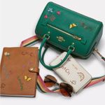 Coach Brand New Green Rowan SatcheL Diary Embroidery Bag Photo 5