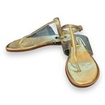 DKNY Womens HALCOTT Gold Thong Slide Sandals Shoes 5.5 Medium Photo 4
