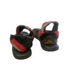 Sanuk Women's Yoga Sling Sandals Red Black Chevron Shoes Yoga Mat Size 7 Photo 3