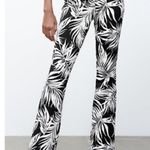 ZARA Women's Tropical Leaf Pull-On Flare Elastic Waist Pants S Small NWOT Photo 0