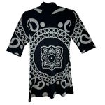 American Vintage Papillon Black Grey Geometric Half Sleeve Mock Neck Pullover Sweater Dress Sz S Photo 1