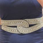 ZARA  Rhinestone Bling Silver Black Belt Photo 3