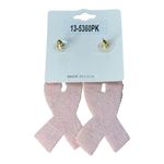 Pink Ribbon Earrings Heart Beaded Sequin Dangle Drop Breast Cancer Awareness Photo 4