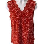 NWOT Red Floral Sleeveless V Photo 0