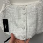 Lulus Elevated Attitude Tweed Sleeveless Top White Size L Photo 3
