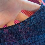 Free People NWT  Sunset Fringe Knit Poncho Blue Combo Sz M/L Photo 4