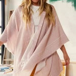 Gentle Fawn  Womens Fringed‎ Poncho Size M/L Pink Open Cape Shawl Wrap Comfy NEW Photo 0