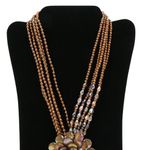 Joan Rivers New Starlet Style Beaded Flower Cluster Fringe Neutral Necklace Photo 5