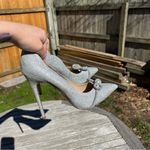 Sam Edelman Deela Bow Stiletto Heel Evening Pump Soft Silver Glitter Size 10 Photo 6