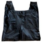 Spanx Like New Faux Leather Joggers Black Size Medium Photo 1