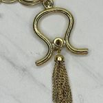 Vintage Tassel Charm Gold Tone Chain Link Statement Belt ✨ Photo 1