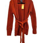 Moon Collection Francesca's Orange Knit Cardigan Hooded Sweater Womens Medium Photo 0