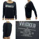 Wicked Black Long Dolman Sleeve Boat Neck Graphic Lightweight Tee Womens Large Photo 1