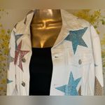 All The Stars Rhinestone Denim Jacket in White size M Size M Photo 2