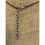 Sterling Silver Raw Rose Quartz Pendant Necklace Black Leather Cord Slab Adj 18" Pink Photo 3