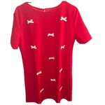 She & Sky  Dress Women Large Bow Embellished Shift Faux Leather Red New Years Girly Photo 1