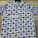 Islapayal Lisbon Mini Dress in Greek Eye Print Size Small Blue Photo 5