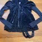 Juicy Couture  Pam Fitted Velour Zip Tracksuit Hooded Jacket Navy Blue Women’s S Photo 1