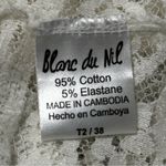 Blanc du Nil Women’s Size 2 S White Stretch Lace Long Sleeve Scoop Neck T Photo 5