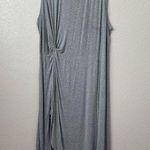 Roaman’s Gray Asymmetrical Knot Front Maxi Dress Size 3X Photo 0