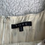 FORE Cream and Black Patterned Linen Blend Puff Sleeve Mini Dress White Photo 1