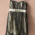 Phoebe Couture  Bejeweled Tulle Overlay Strapless Formal Mini Dress NWT Size 8 Photo 0