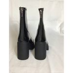 Free People Women Platform Chunky Heel Bootie Sz36 Black Patent Club Moto Shiny Photo 2