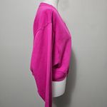 Victoria's Secret Victoria Secret Magenta Lace Up Cropped  Fleece Sweatshirt Size Medium Photo 6