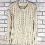 CAbi  Style 3157 Cream Cable Lace up Long Sleeve Sweater Size XS Photo 0