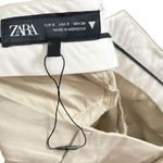 ZARA  High-Rise Wide Leg Trousers Women’s Size S Neutral Relaxed Fit Pleated Photo 9