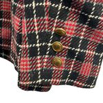 VTG Haberdashery Plaid Womens Suit Red 12P Wool Blend Academia Tartan Plaid Photo 7