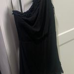 Blue Rain Black One Shoulder Dress Photo 0