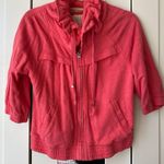 Loft Ann Taylor  Lounge Coral Women's 3/4 Sleeve Zipper Jacket Size S Photo 0