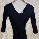 James Perse NWOT Black Long Sleeve bodycon mini Dress ruched sides sz 0 XS Photo 2