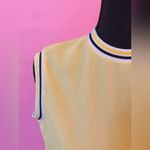 Vintage 60s Queen Casual Yellow Bee High Neck Mesh Athletic Midi Dress Photo 3
