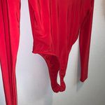 Long Sleeve High Cut Red Bodysuit US M Size M Photo 4