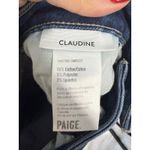 Paige Claudine Bootcut Jeans Size 32 Dark Wash Raw Hem Stretch Denim Photo 6