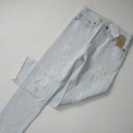 Levi's NWT Wedgie Straight in Thin Ice Destroyed Rigid Denim Crop Jeans 32 $128 Photo 0