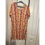 The Pioneer Woman 1X Floral &‎ Striped Short Sleeve Dress For Women White Photo 1