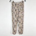 Olivaceous  Cream Leopard Print Cropped Joggers with Raw Edge Accents Size Small Photo 4