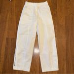 MATTEAU Wide Straight Leg Trouser Pant Organic Cotton White Zipper size 4 Photo 0