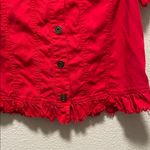 Multiples Short Sleeve Two Pocket Jacket Top In Red Photo 6