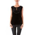 J.Crew  Black Velvet Ruffle Sleeveless Smocked Top Y2K Photo 1
