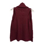 Aeropostale  Burgundy Cable Knit‎ Open Cardigan Sleeveless Vest Size XS Pockets Photo 3