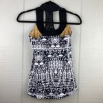 Lululemon White Black Glacier Lace Scoop Neck Tank Top Racerback Size 4 Photo 2