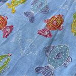 Fresh Produce VTG  Boxy Tank Top Fish Small Periwinkle Blue Cotton USA 90s Photo 3